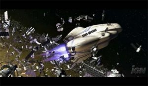 Wall-E ship through debris